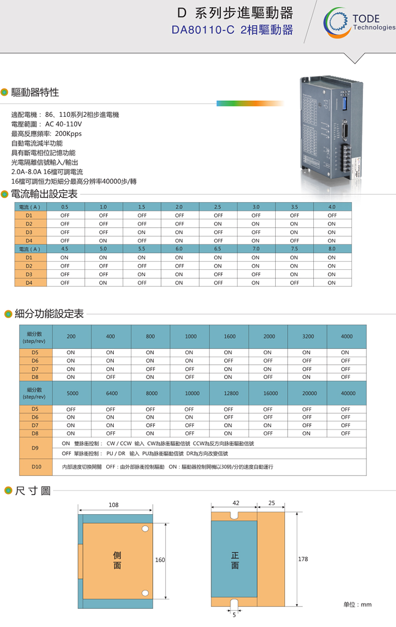 110步進(jìn)驅(qū)動器2相DA80110